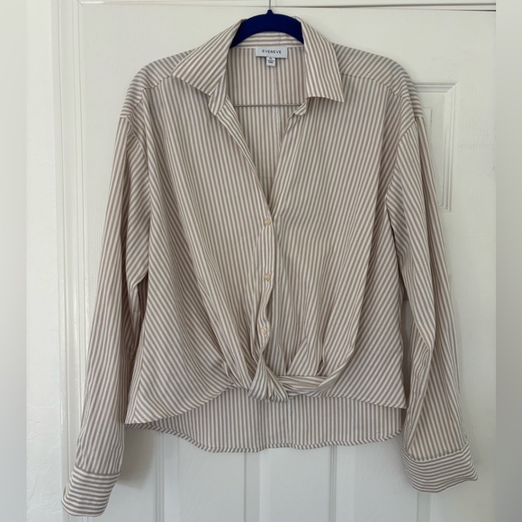Evereve Tops - Evereve Striped Blouse Size XL